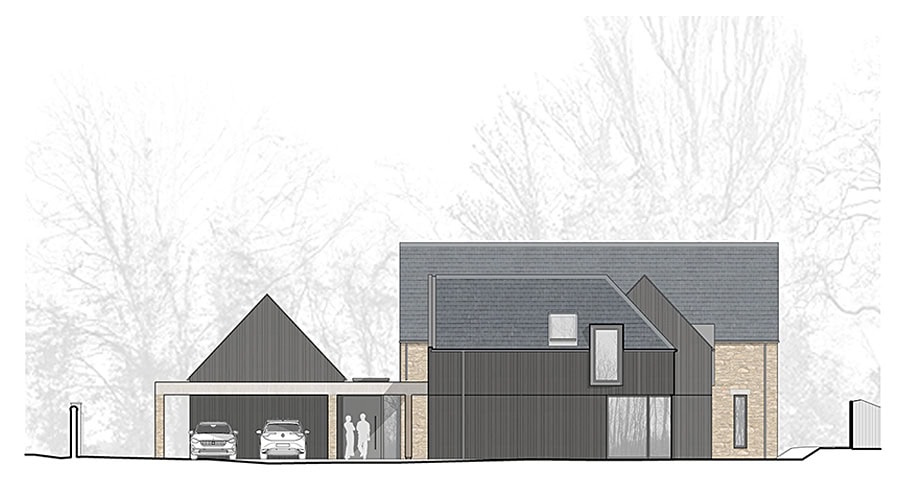 Contemporary house design with carport and outdoor space by Allister Godfrey Architects.
